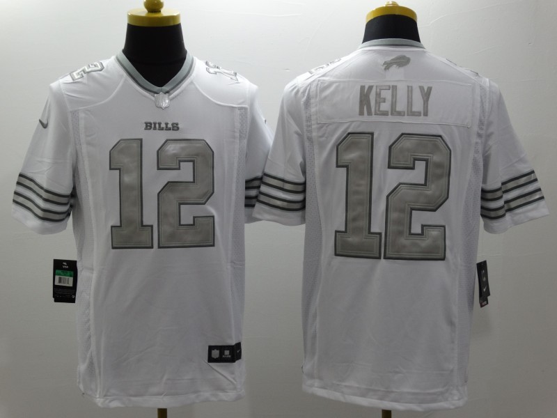 Men's Buffalo Bills Jim Kelly #12 White Jersey
